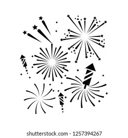 outline firework decoration to celebrate event