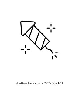 Umriss Feuerwerk Rakete Symbol für Feier und festliche Anlässe minimal