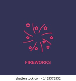 Outline fireworks icon.fireworks vector illustration. Symbol for web and mobile