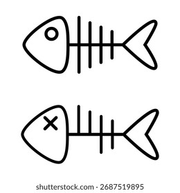 Outline fish bones icon set vector illustration design.