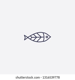 Outline fish icon illustration isolated vector sign symbol