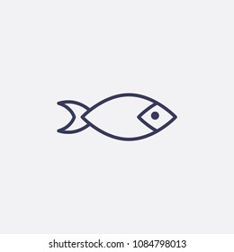 Outline fish icon illustration,animal vector sign symbol