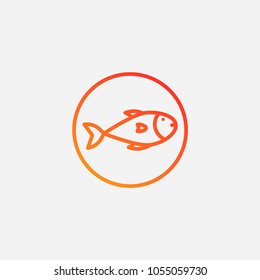 Outline fish icon.gradient illustration isolated vector sign symbol