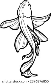 Outline fish. Line art vector illustration. Sea and ocean animals, modern minimalist outline icon. Hand drawn vector design