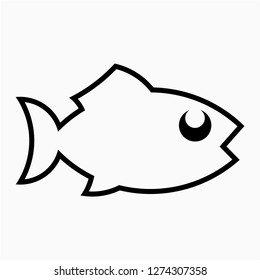Outline fish pixel perfect vector icon