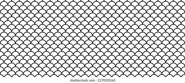 outline fish scale seamless pattern.hand drawing fish skin pattern