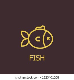 Outline fish vector icon. Fish illustration for web, mobile apps, design. Fish vector symbol.