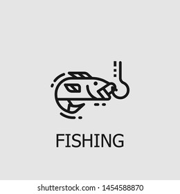 Outline fishing vector icon. Fishing illustration for web, mobile apps, design. Fishing vector symbol.