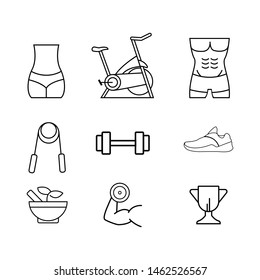Outline fitness icon logo set design image