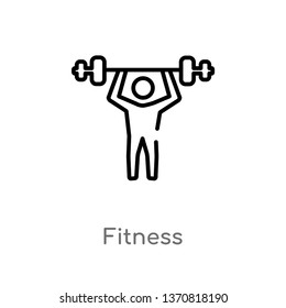 outline fitness vector icon. isolated black simple line element illustration from beauty concept. editable vector stroke fitness icon on white background