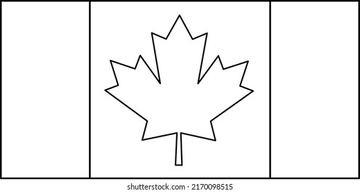 outline flag of canada icon