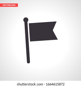 Outline flag icon, isolated on attachment, flag logo, user interface. Editable barcode flag. Vector illustration. EPS10 flag.