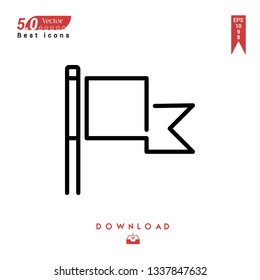 Outline flag icon . flag icon vector isolated on white background. Graphic design, material-design, Best sellerr icons, mobile application, UI / UX design, EPS 10 format vector