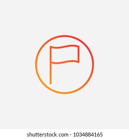 Outline flag icon.gradient illustration isolated vector sign symbol