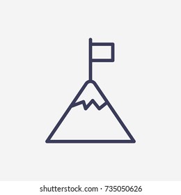 Outline Flag On Mountain Icon Illustration Vector Symbol