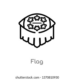 outline flag vector icon. isolated black simple line element illustration from american football concept. editable vector stroke flag icon on white background