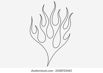 outline flame doodle vector image