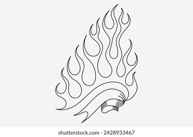 outline flame doodle vector image