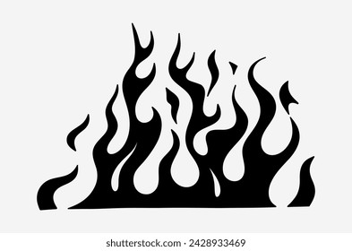 outline flame doodle vector image