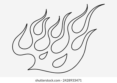 outline flame doodle vector image