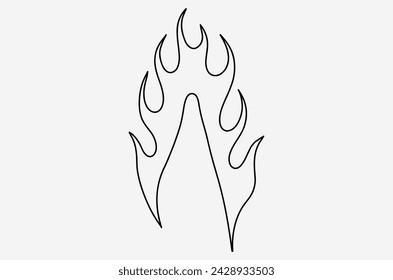 outline flame doodle vector image