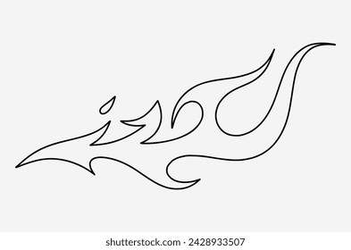 outline flame doodle vector image