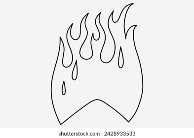 outline flame doodle vector image