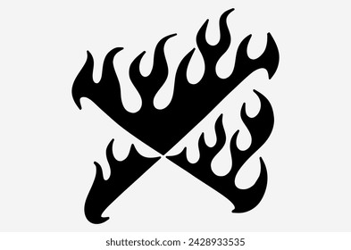 outline flame doodle vector image