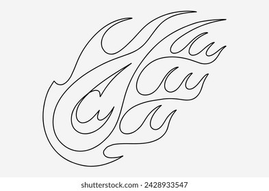 outline flame doodle vector image