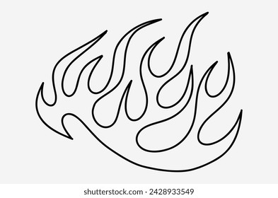 outline flame doodle vector image