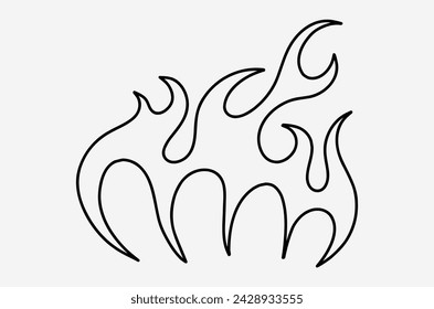 outline flame doodle vector image