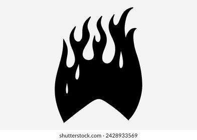 outline flame doodle vector image