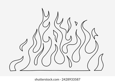 outline flame doodle vector image