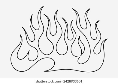 outline flame doodle vector image