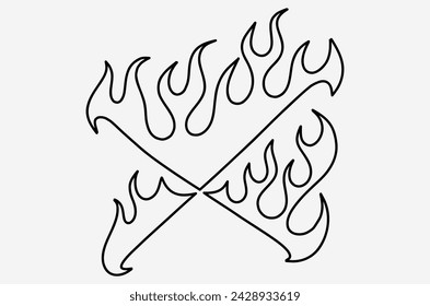 outline flame doodle vector image