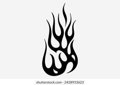 outline flame doodle vector image