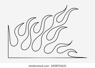 outline flame doodle vector image