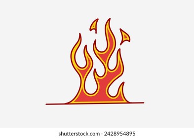 outline flame doodle vector image