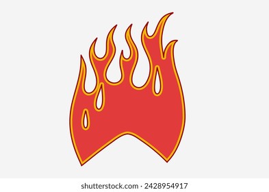 outline flame doodle vector image