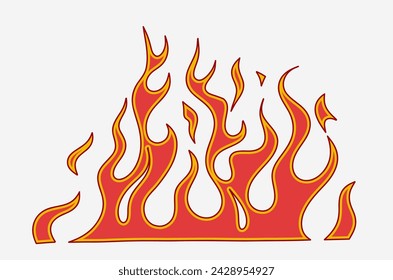 outline flame doodle vector image