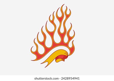 outline flame doodle vector image