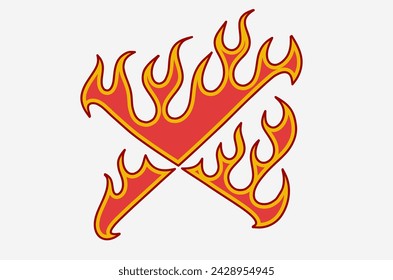 outline flame doodle vector image