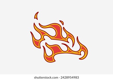 outline flame doodle vector image