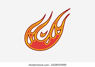 outline flame doodle vector image