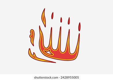 outline flame doodle vector image