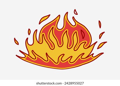 outline flame doodle vector image