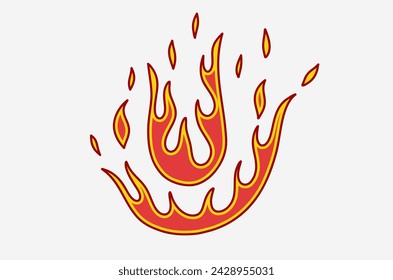 outline flame doodle vector image