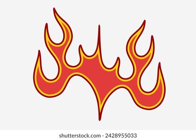 outline flame doodle vector image