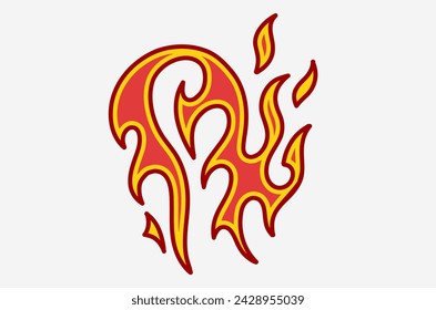 outline flame doodle vector image