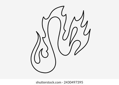 outline flame doodle vector image